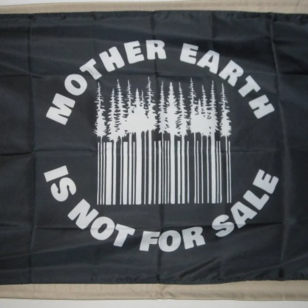 Mother Earth Is Not For Sale 3'x5' black horizontal Flag Banner Water Protectors
